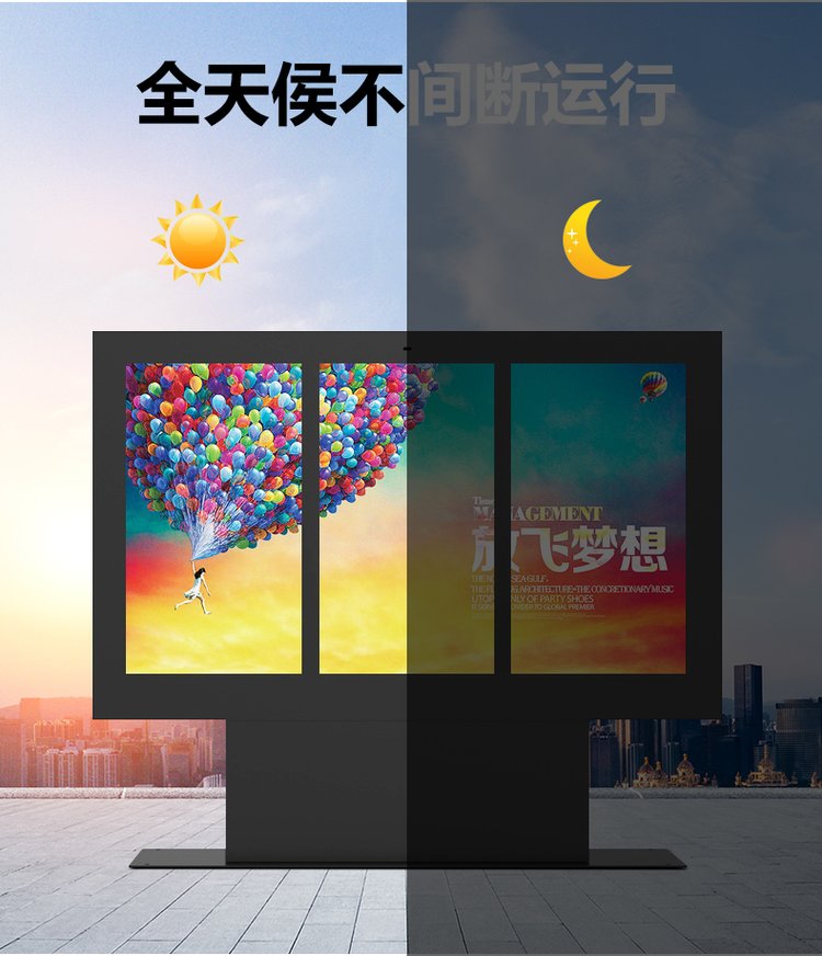 49寸室外三联屏广告机 饭店触摸一体机 互动点餐机(图6)